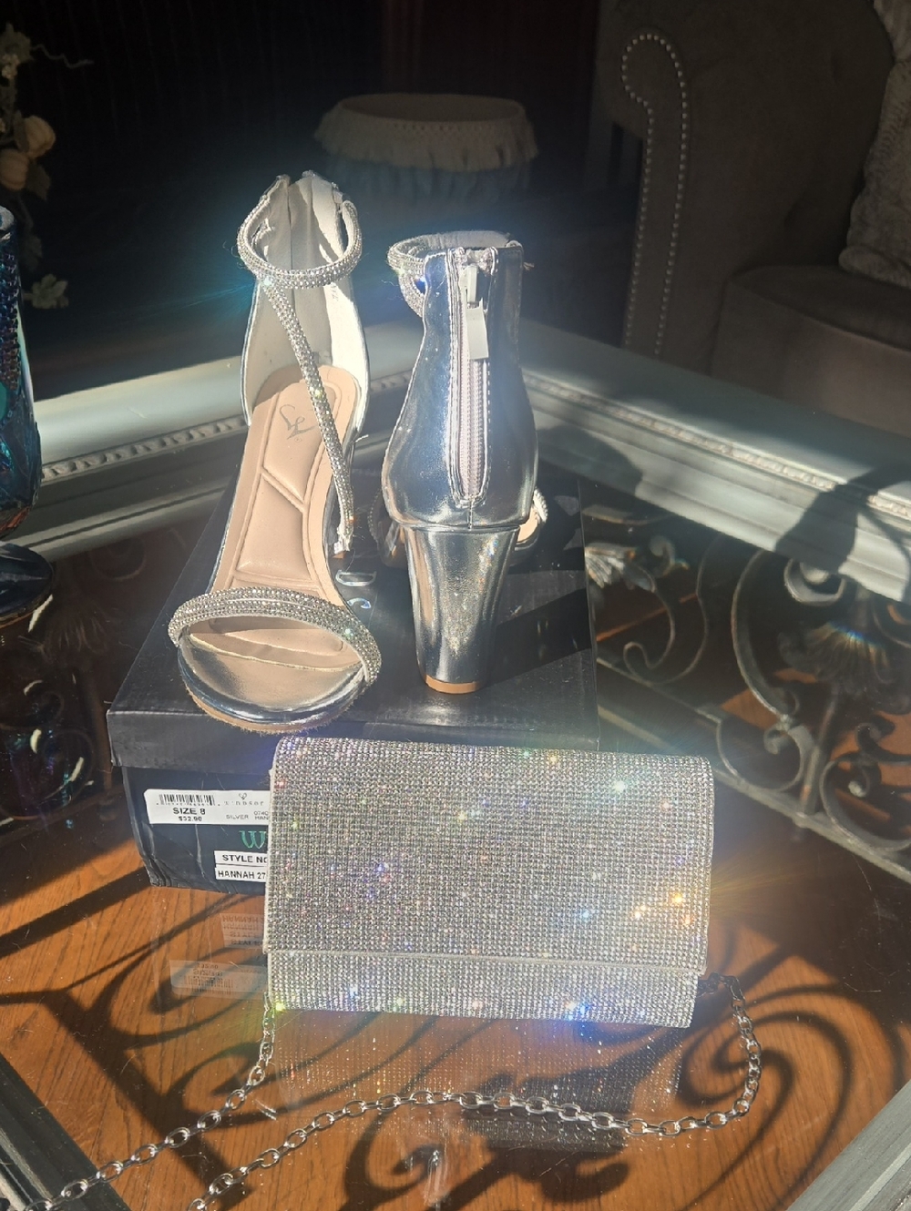 Windsor Crystal Prom Heels & Clutch